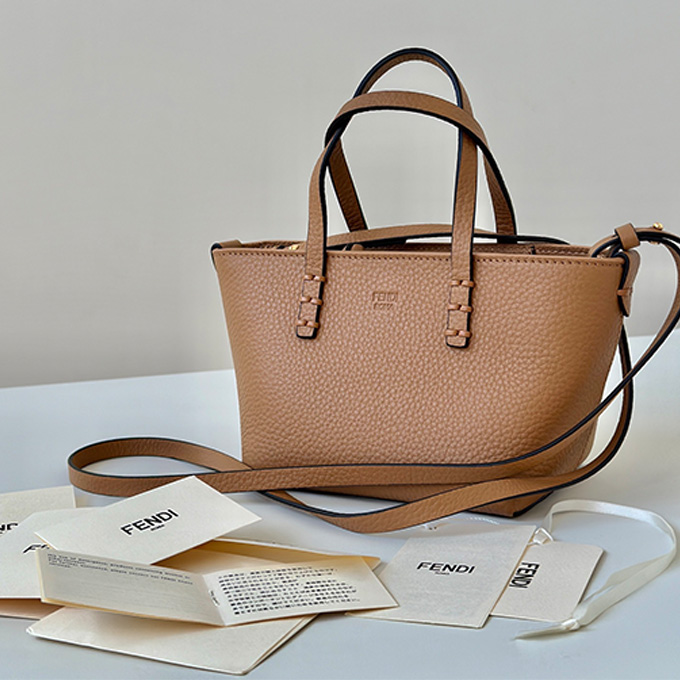 fendi mini roll grain leather tote bag